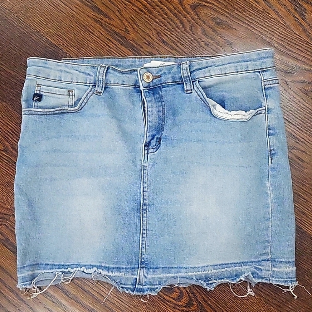 Mini denim skirt